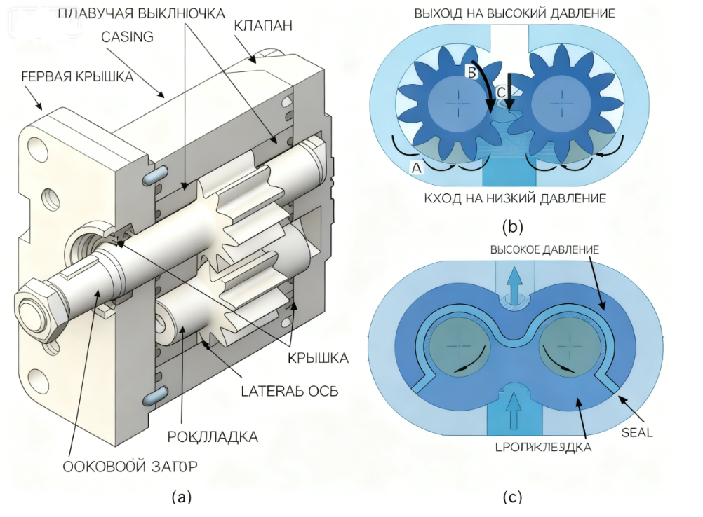 Как работает Тандемный Шестеренчатый Насос?插图1